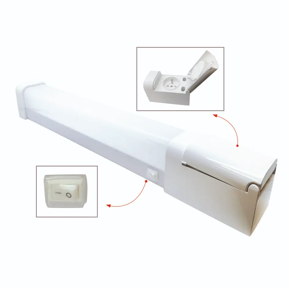 REGLETTE LED SALLE DE BAIN + INTER + PRISE 12W 1350LM 