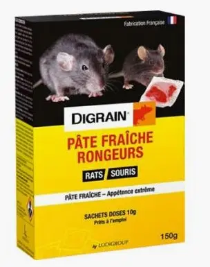 DIGRAIN PATE FRAICHE RONGEURS 25 PPM 15X10G