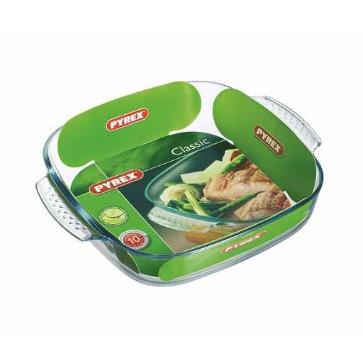 [6000061] PLAT CARRE 29X23X7 CM A POIGNEES  PYREX