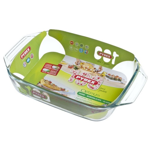 [6001443] PLAT RECTANG A POIGNEES 27X17X6 CM 1L4  PYREX