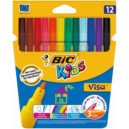 [5010470] FEUTRE VISA 2MM POCHETTE DE 12      BIC