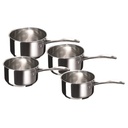 CHEF SÉRIE DE 4 CASSEROLES : 14 cm - 16 cm - 18 cm  - 20 cm - INOX 18/10