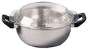 FRITEUSE INOX 26 COUVERCLE VERRE - BOUTON BAKELITE - INDUCTION