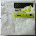 SERVIETTE 33X33 cm BLANC *20 - 3 PLIS