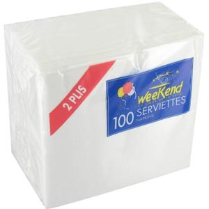 [6109405] SERVIETTE 30X30 BLANCHE *100  1P