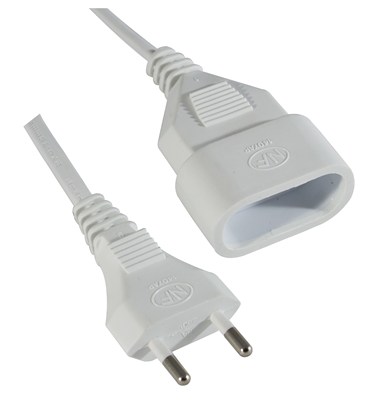 [2000047] PROLONGATEUR 2X0,75 BLANC 10M   SS  EL7510