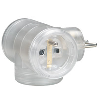 [2009745] FICHE MULTIPRISES 16 A 3X2P+T  3 SORTIES LATÉR. TRANSPARENT BB LEG050634