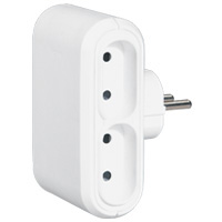 [2009748] FICHE MULTIPRISES 6 A 4X2P 4 SORTIES LATÉR.BLANC  LEG049400