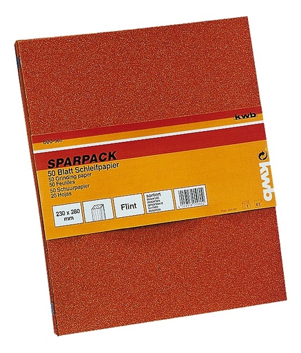 [0015935] PAPIER VERRE 23X28 GRAINS ASSORTIS *50  800-960