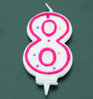 [6520114] BOUGIE ANNIVERSAIRE CHIFFRE 8