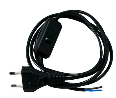 [2009658] CABLE+INTERRUPTEUR NOIR 1M50 SACHET ARCO