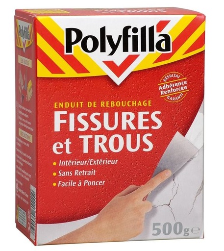 [3003404] ENDUIT REBOUCHAGE FISSURES ET TROUS POUDRE  500 G POLYFILLA