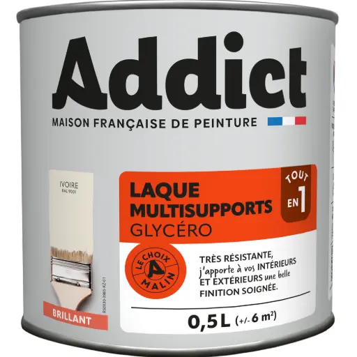 [3020046] LAQUE BRILLANTE 0,5 L IVOIRE ADDICT