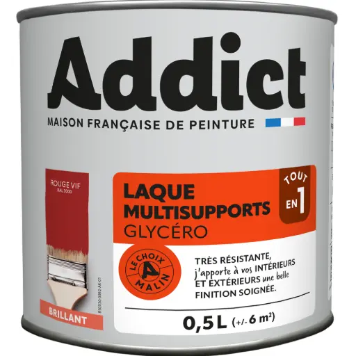 [3020049] LAQUE BRILLANTE 0,5 L ROUGE VIF ADDICT