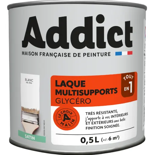 [3020080] LAQUE SATINEE 0,5 L BLANC ADDICT