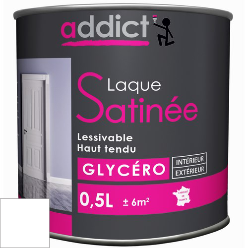 [3020080] LAQUE SATINEE 0,5 L BLANC ADDICT