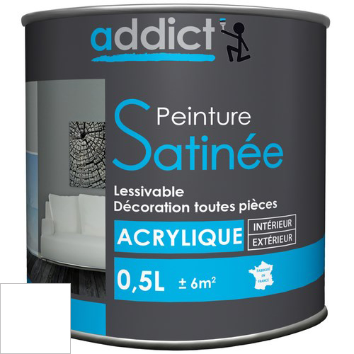 [3020119] ACRYLIQUE SATINEE 0,5 L BLANC ADDICT