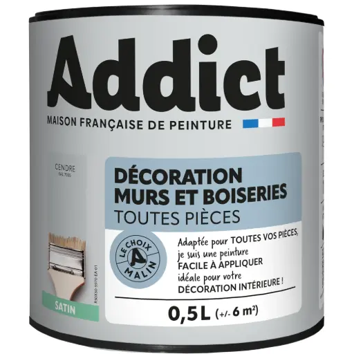 [3020120] ADDICT DECORATION M&BOIS SATIN 0,5 L CENDRE