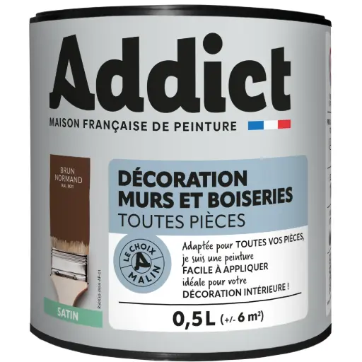 [3020121] ADDICT DECORATION M&BOIS SATIN 0,5 L CHOCOLAT 