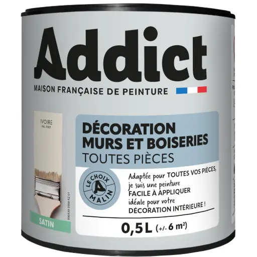[3020125] ACRYLIQUE SATINEE 0,5 L IVOIRE ADDICT