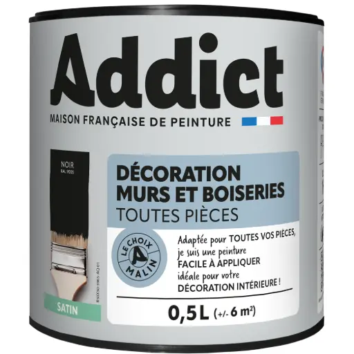 [3020130] ADDICT DECORATION M&BOIS SATIN 0,5 L NOIR 