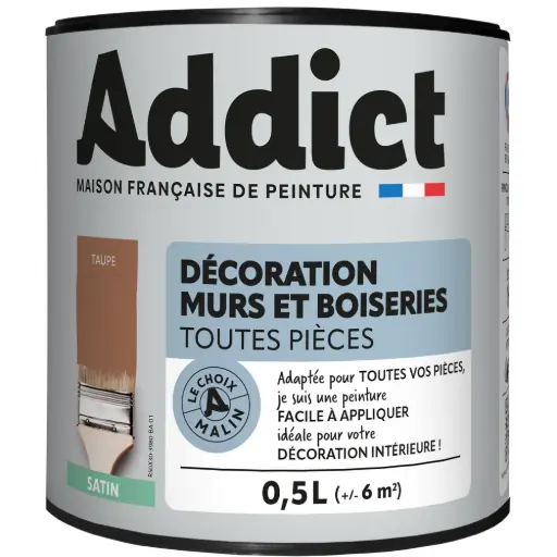 [3020132] ADDICT DECORATION M&BOIS SATIN 0,5 L TAUPE