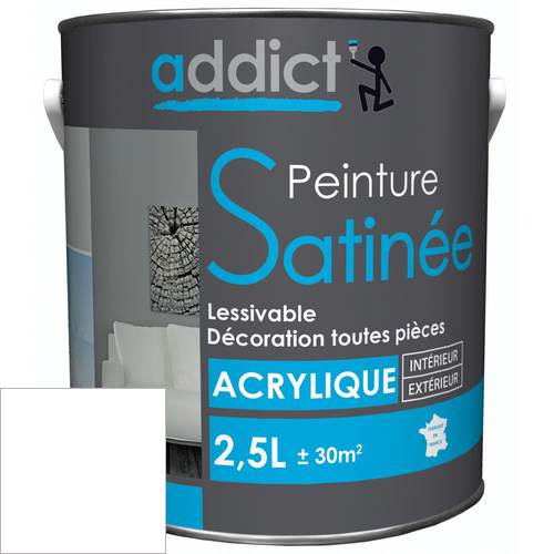 [3020143] ACRYLIQUE SATINEE 2,5 L BLANC ADDICT