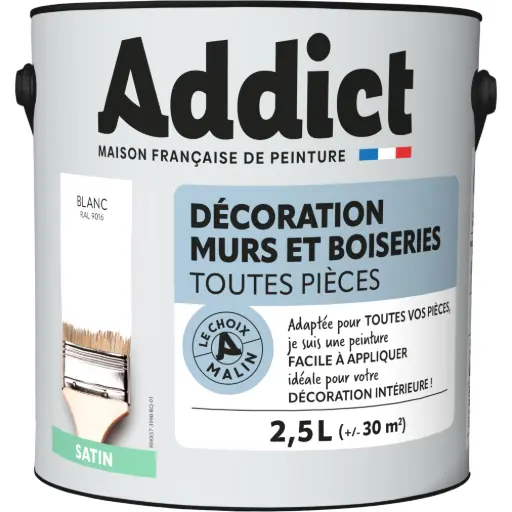[3020143] ADDICT DECORATION M&BOIS SATIN 2,5 L BLANC 