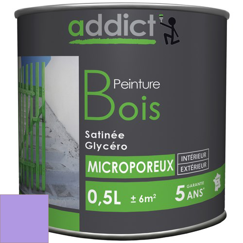 [3020180] PEINTURE BOIS SATINEE 0,5 L LAVANDE ADDICT