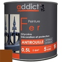 PEINTURE FER BRILLANTE 0,5 L BRUN NOYER ADDICT