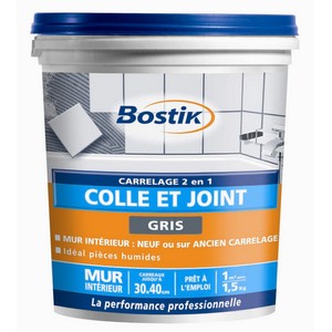 BOSTIK JOINT CARRELAGE EN PATE GRIS 1 A 6 MM 1,5 KG
