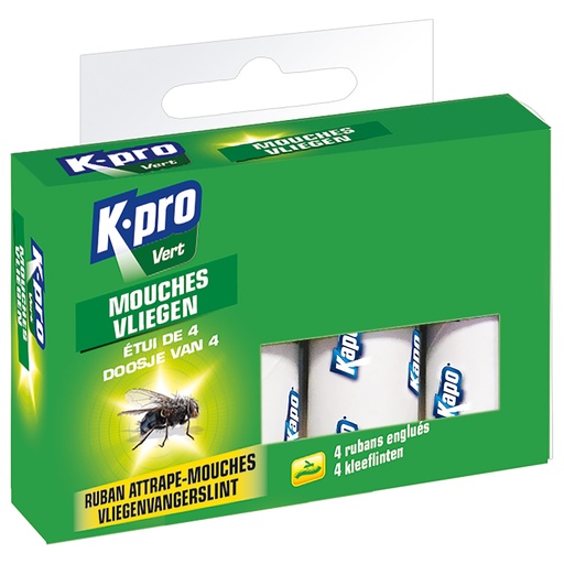 [3060022] K-PRO RUBAN ATTRAPE-MOUCHES  ETUI DE 4