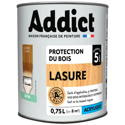[3020451] ADDICT LASURE ACRYLIQUE 0,75 L CHENE CLAIR