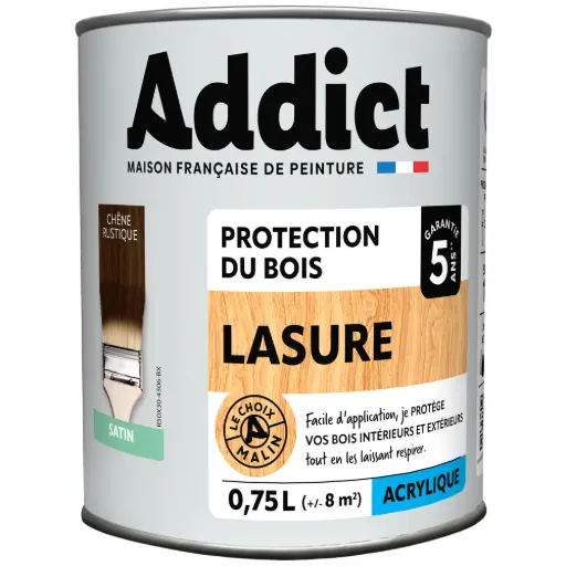 [3020452] ADDICT LASURE ACRYLIQUE 0,75 L CHENE RUSTIQUE
