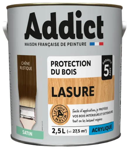 [3020460] ADDICT LASURE ACRYLIQUE 2,5 L CHENE RUSTIQUE