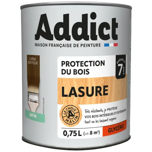 [3020476] ADDICT LASURE GLYCERO 0,75 L CHENE RUSTIQUE