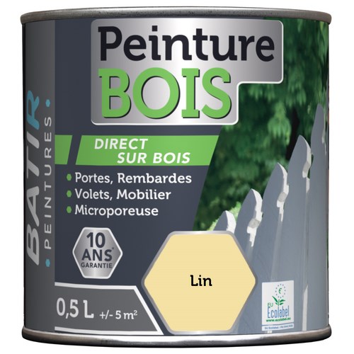 [3020378] PEINTURE BOIS SATINEE 0,5 L LIN ECOLABEL