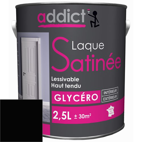 [3020106] LAQUE SATINEE 2,5 L NOIR ADDICT