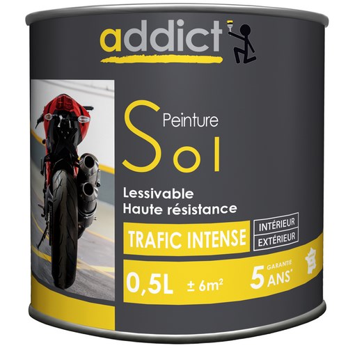 [3020217] PEINTURE SOL SATINEE 0,5 L ROUGE BRUN ADDICT