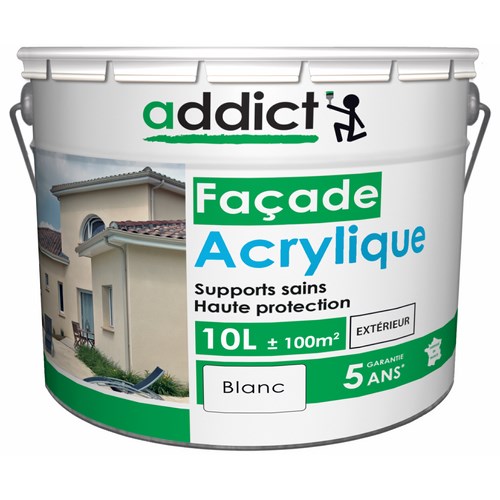 [3020022] ACRYLIQUE FACADE 10 L BLANC ADDICT