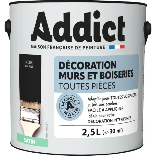 [3020154] ADDICT DECORATION M&BOIS SATIN 2,5 L NOIR