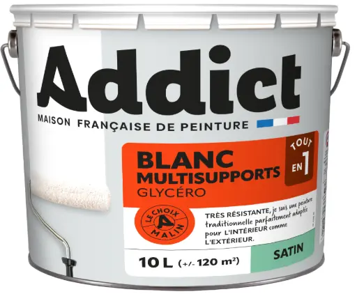 [3020114] LAQUE SATINEE 10 L BLANC ADDICT