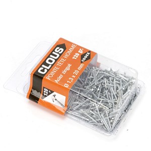 [0009855] POINTE TETE HOMME ACIER 1,3X20MM 120G SC