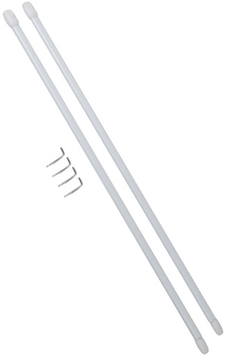 [0009880] TRINGLE RIDEAU BLANCHE EXTENSIBLE 40 A 60 CM