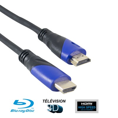 [2009653] CORDON HDMI FICHE DOREE 5M00 BLISTER HDMI5M