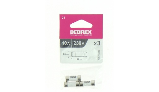 [2000978] FUSIBLES A VOYANT PAR 3 8,5X23 10A SACHET