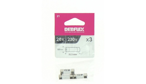 [2000975] FUSIBLES A VOYANT PAR 3 8,5X31,5 20A SACHET
