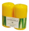 BOUGIE CYLINDRIQUE 100X50 MM *2 CITRONNELLE