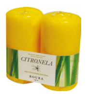 [6110702] BOUGIE CYLINDRIQUE 100X50 MM *2 CITRONNELLE