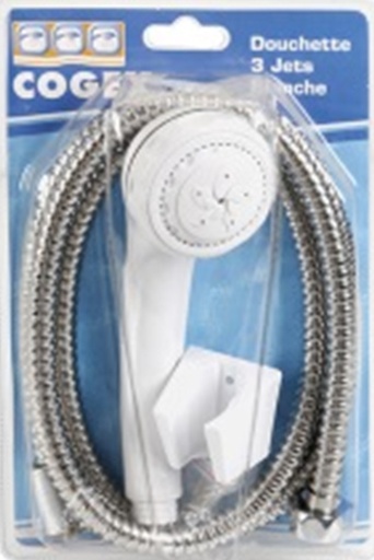 [0009884] DOUCHETTE BLANC 3 JETS AVEC FLEXIBLE 1M20 SC